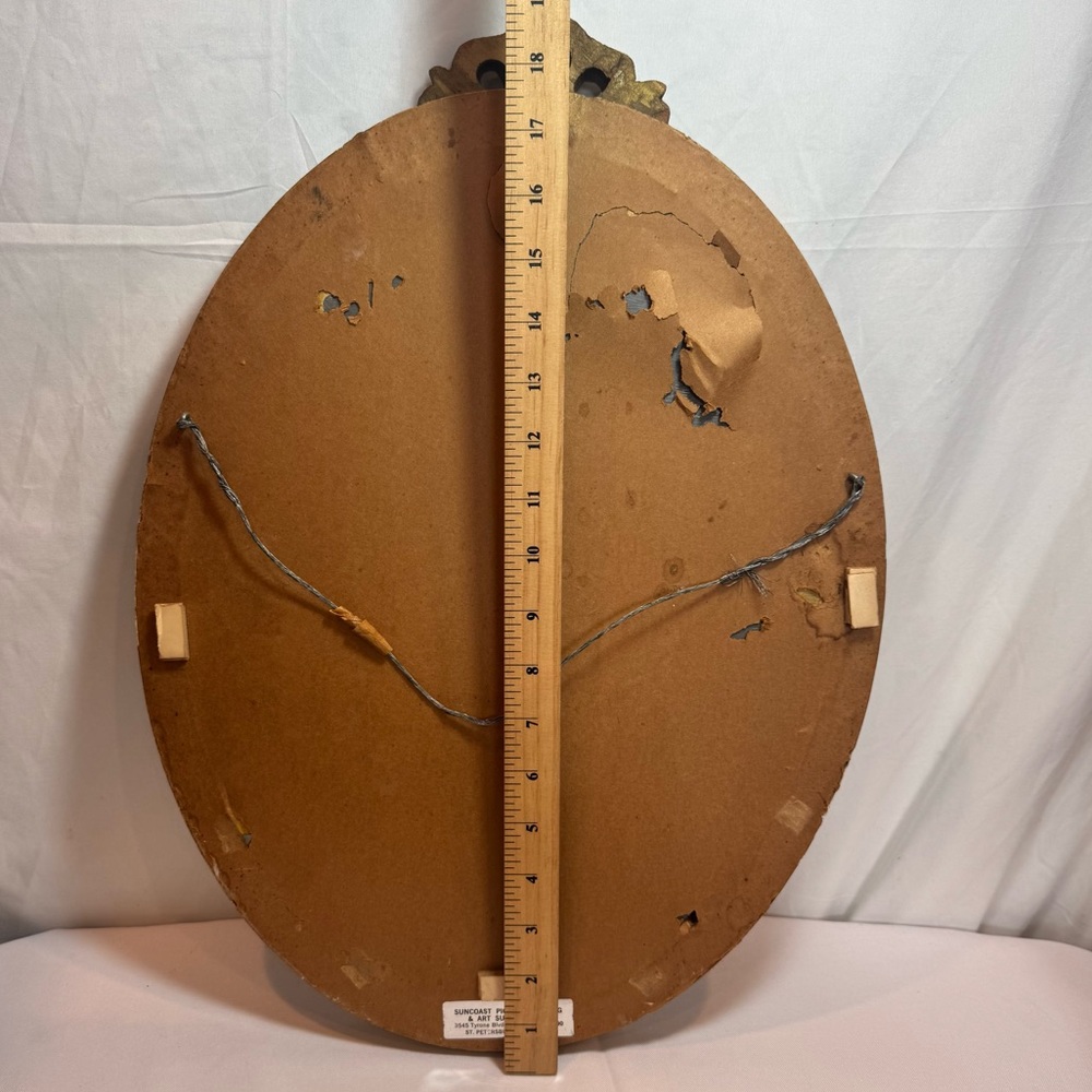 Elegant Vintage Gold Oval Wall Mirror, French Louis XV Style 18x13 - Picture 4 of 5